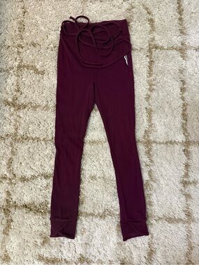 Gymshark Sz S Burgundy Leggings with Drawstring Waist